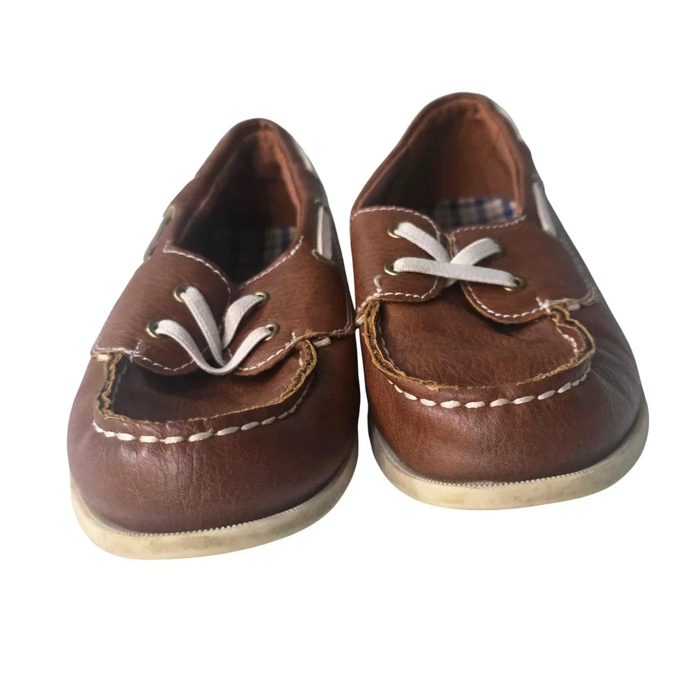 Carters Boys Ian-Cy Brown Faux Leather Boat Shoes Loafers Size 2 US 33 EUR‎